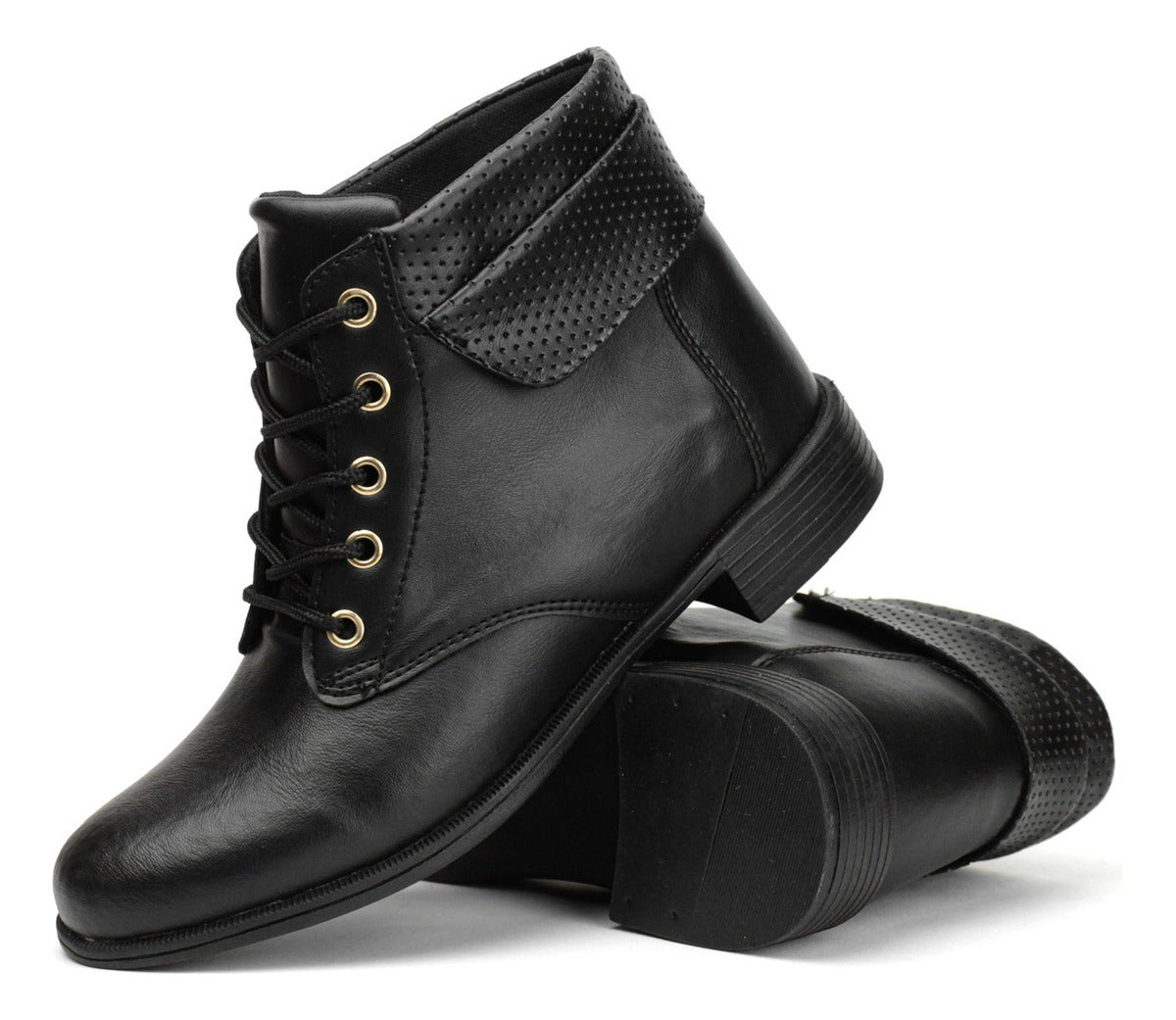 Bota De Amarrar Botinha Feminina Bico Redondo Tendência 2025