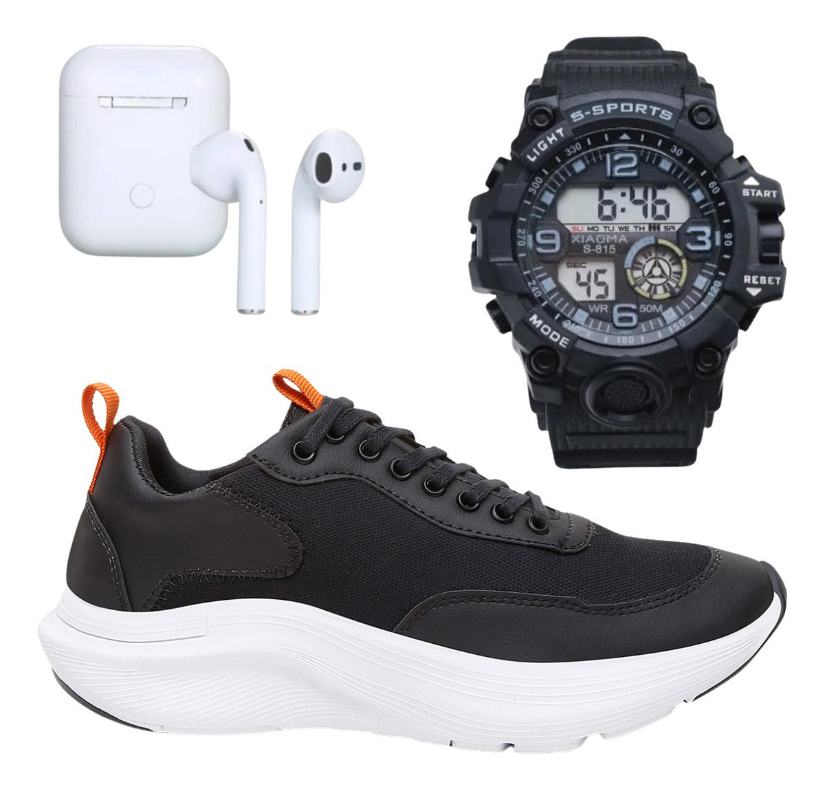 Kit Tênis Masculino Caminhada + Relógio + Fone Bluetooth