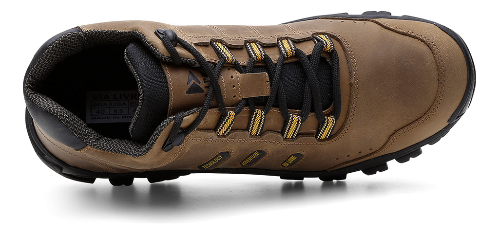 Coturno Tênis Masculino Em Couro Genuíno Biqueira Pvc C/ C.a