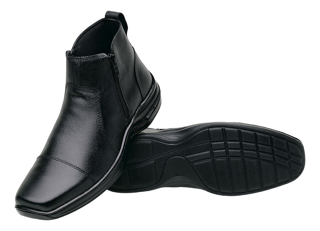 Botina Masculina Conforto Bota Couro Legítimo Leve Macia