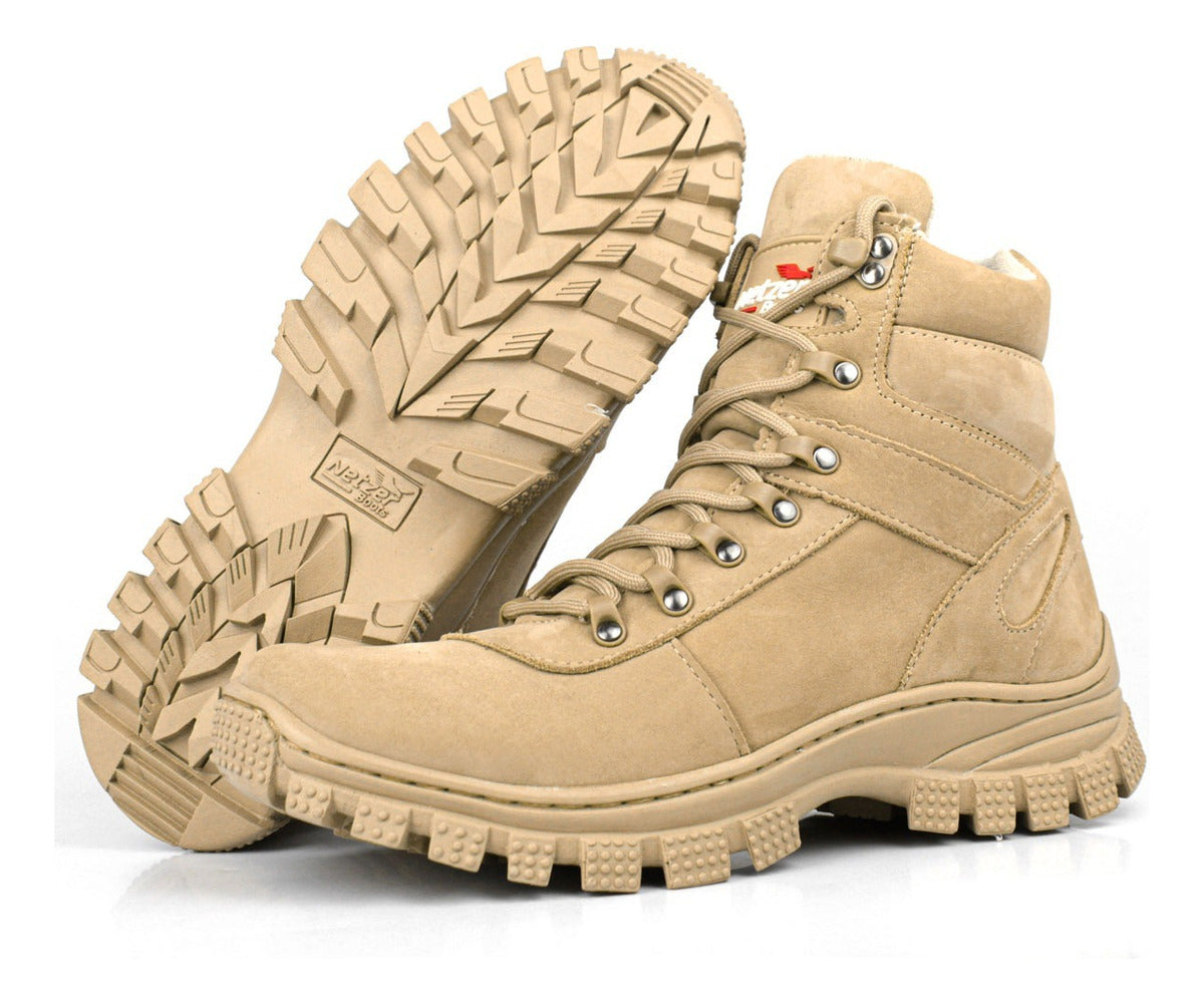 Bota Coturno Masculino Militar Adventure Couro Conforto