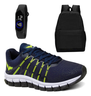 Kit Tênis Masculino + Relógio Bracelete + Mochila Versátil
