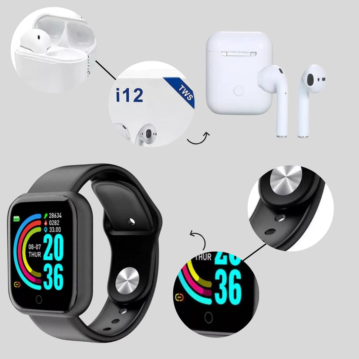 Kit Tênis Masculino + Fone Bluetooth + Relógio Inteligente