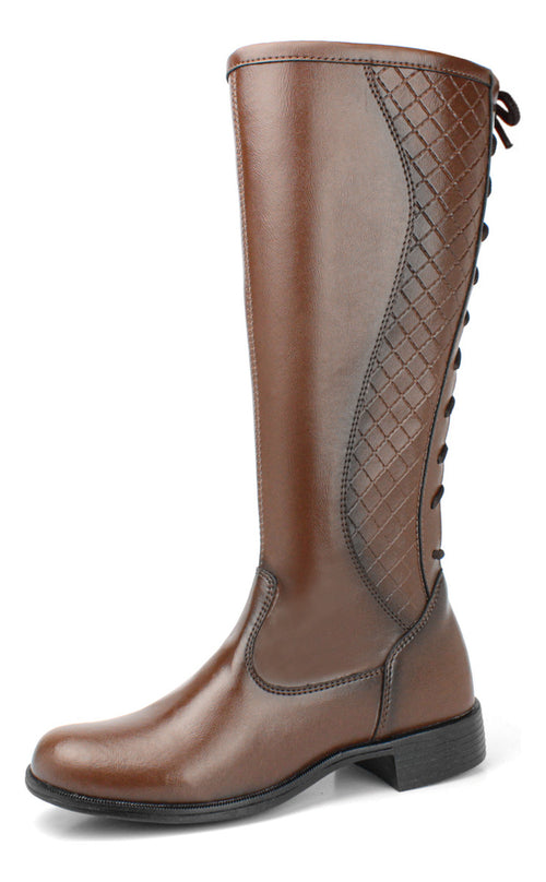 Bota Cano Alto Estilo Montaria Couro Sintetico