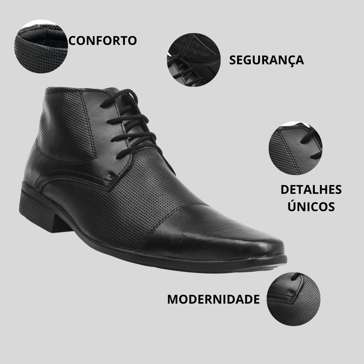 Bota Sapato Social Masculino Cano Curto Confortável Casual