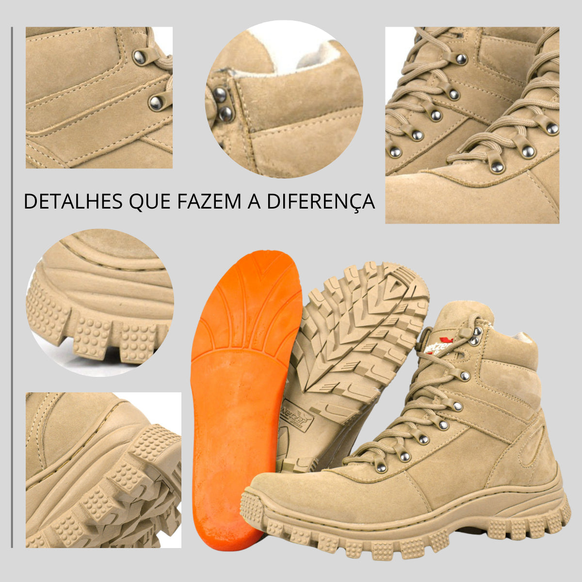 Bota Coturno Masculino Militar Adventure Couro Conforto