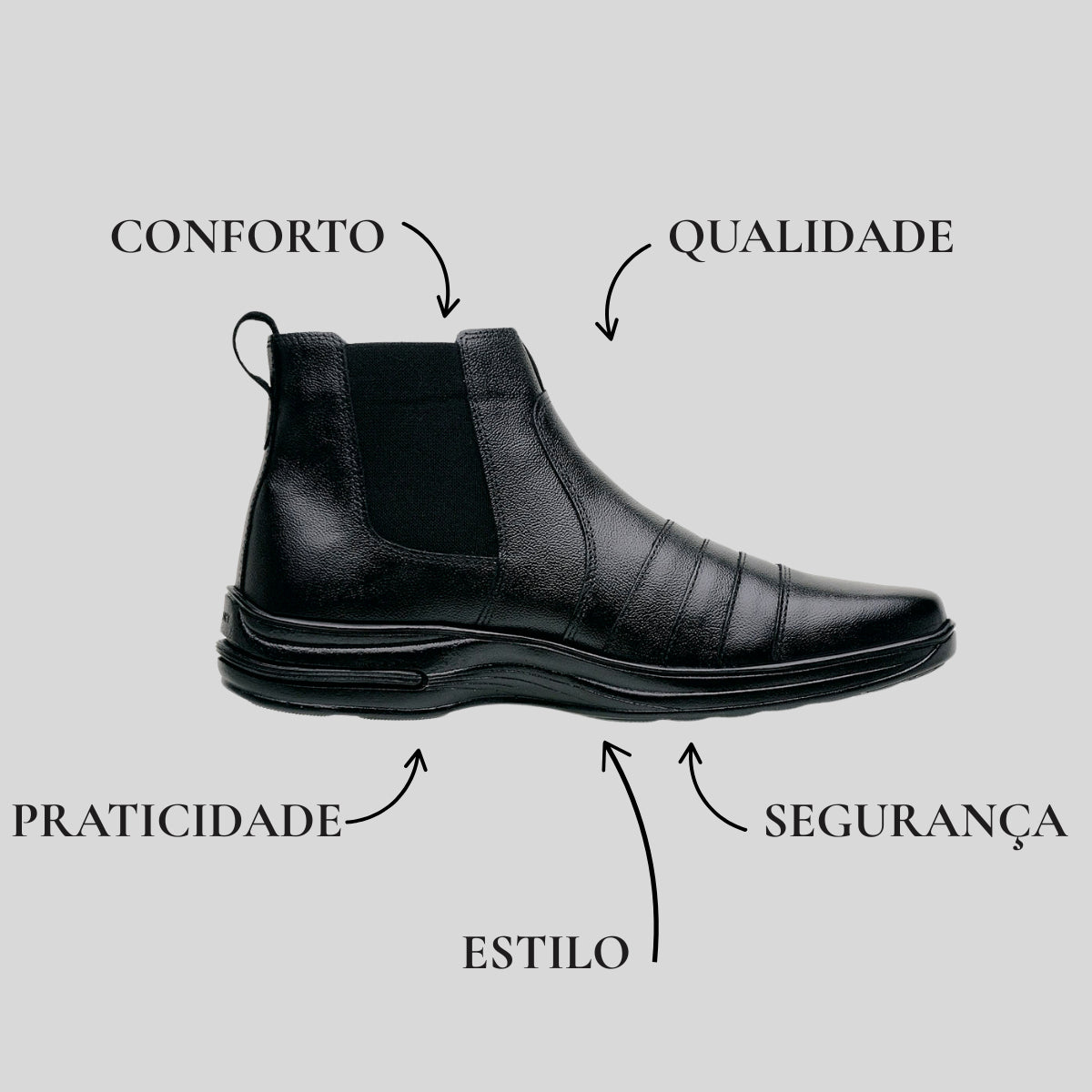 Kit Botina Masculina Couro Legítimo+relógio+carteira+cinto