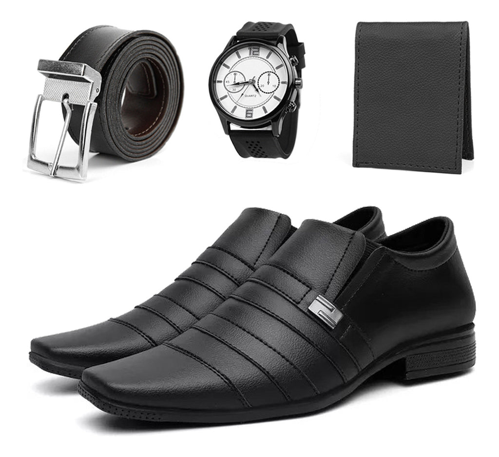 Sapato Social Masculino + Relogio + Carteira + Cinto