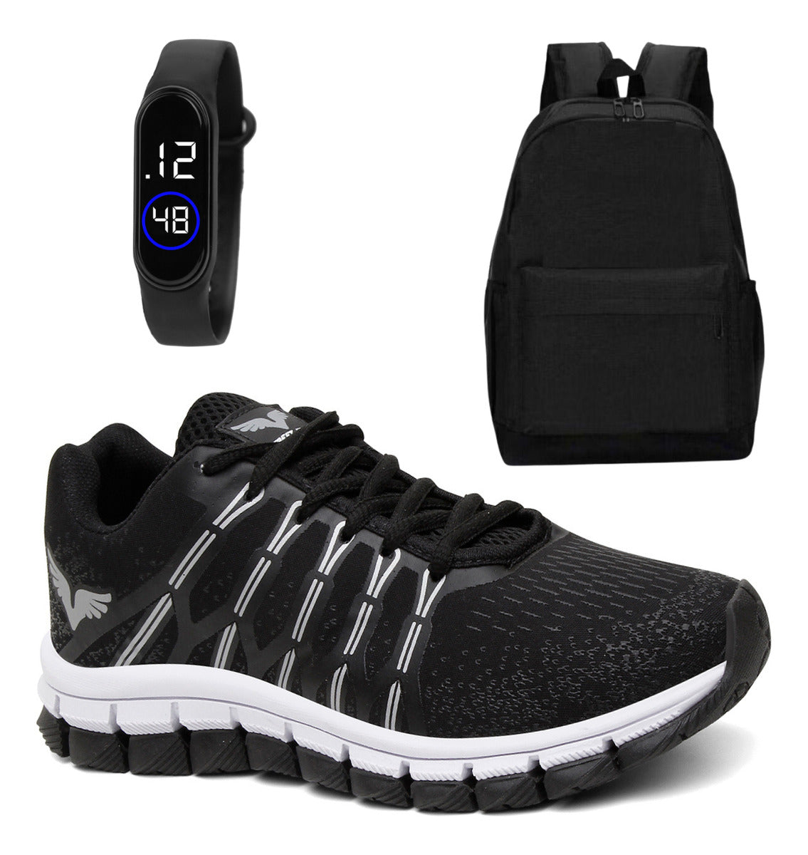 Kit Tênis Masculino + Relógio Bracelete + Mochila Versátil