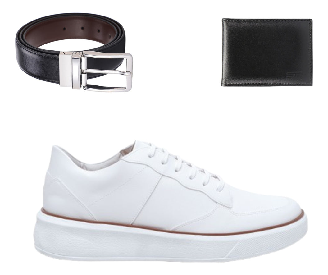 Kit Tênis Masculino Moderno Conformável + Carteira + Cinto