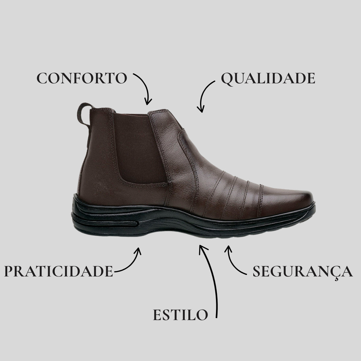 Kit Botina Masculina Couro Legítimo+relógio+carteira+cinto