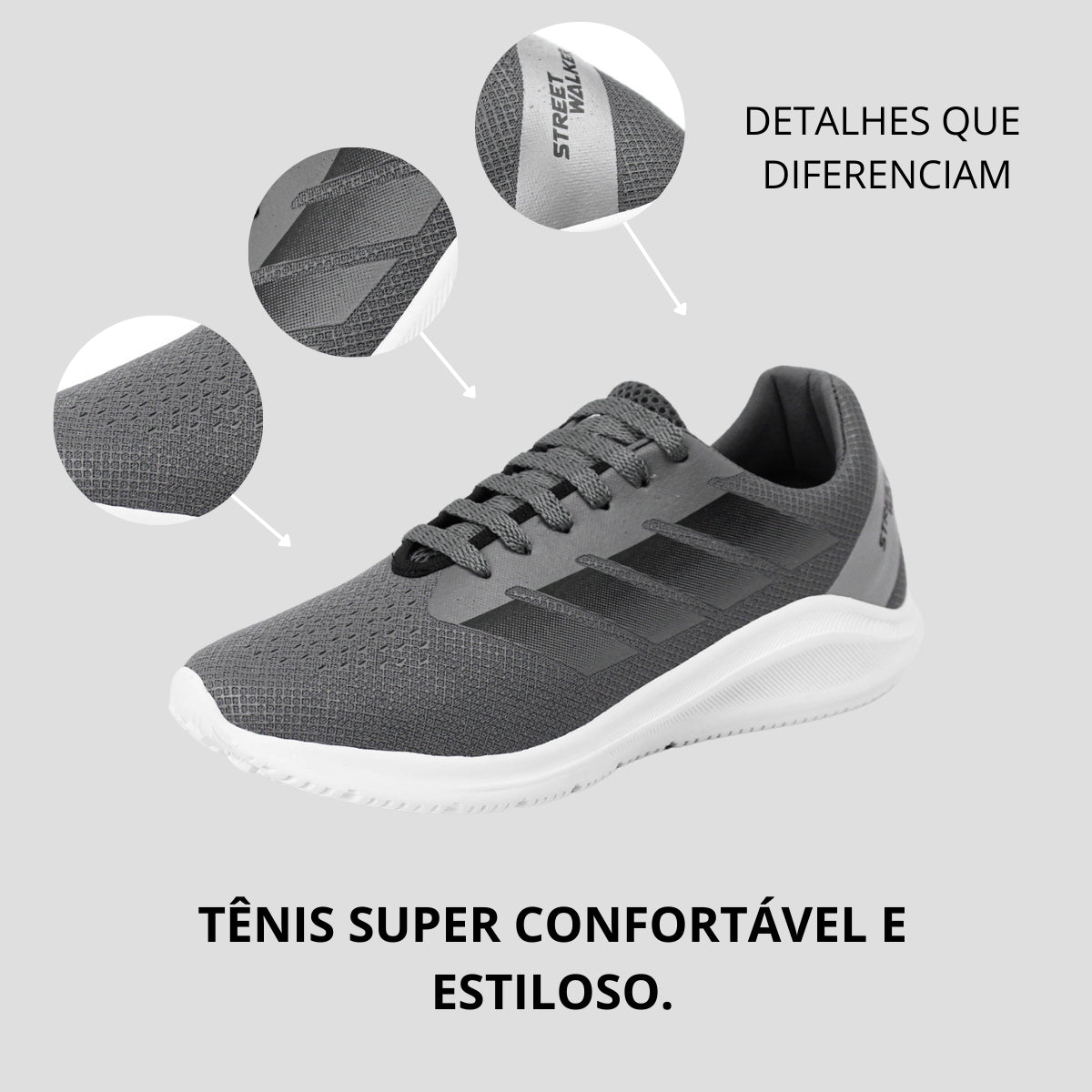 Kit Tênis Masculino + Fone Bluetooth + Relógio Inteligente