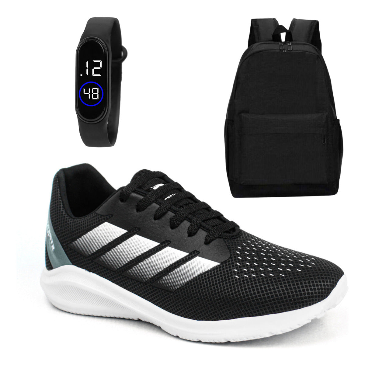 Kit Tênis Masculino + Mochila Casual + Relógio Moderno