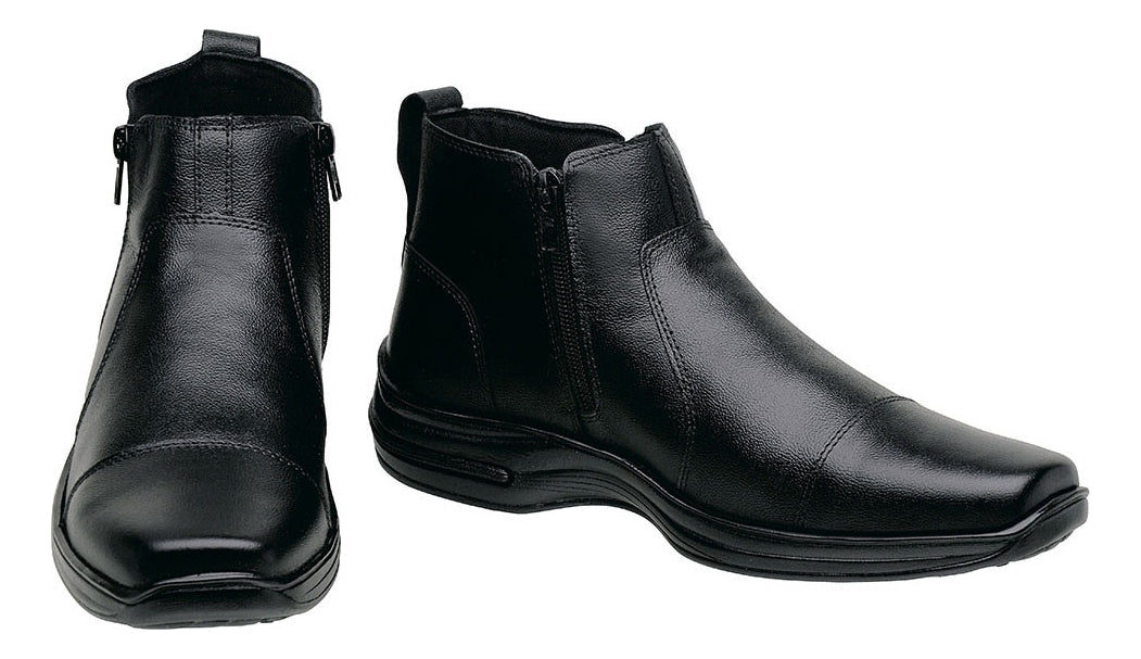 Botina Masculina Conforto Bota Couro Legítimo Leve Macia