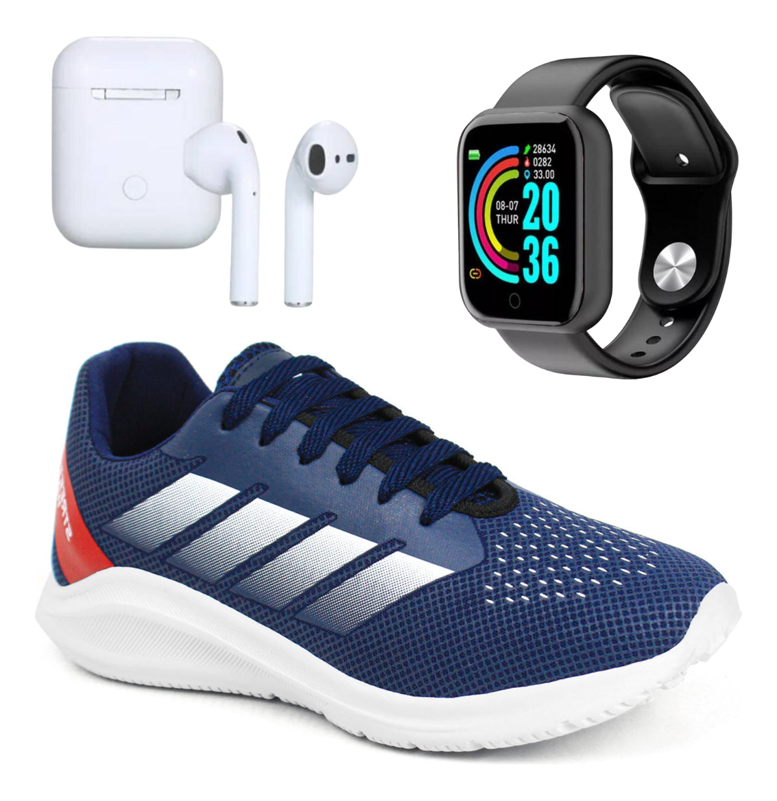 Kit Tênis Masculino + Fone Bluetooth + Relógio Inteligente