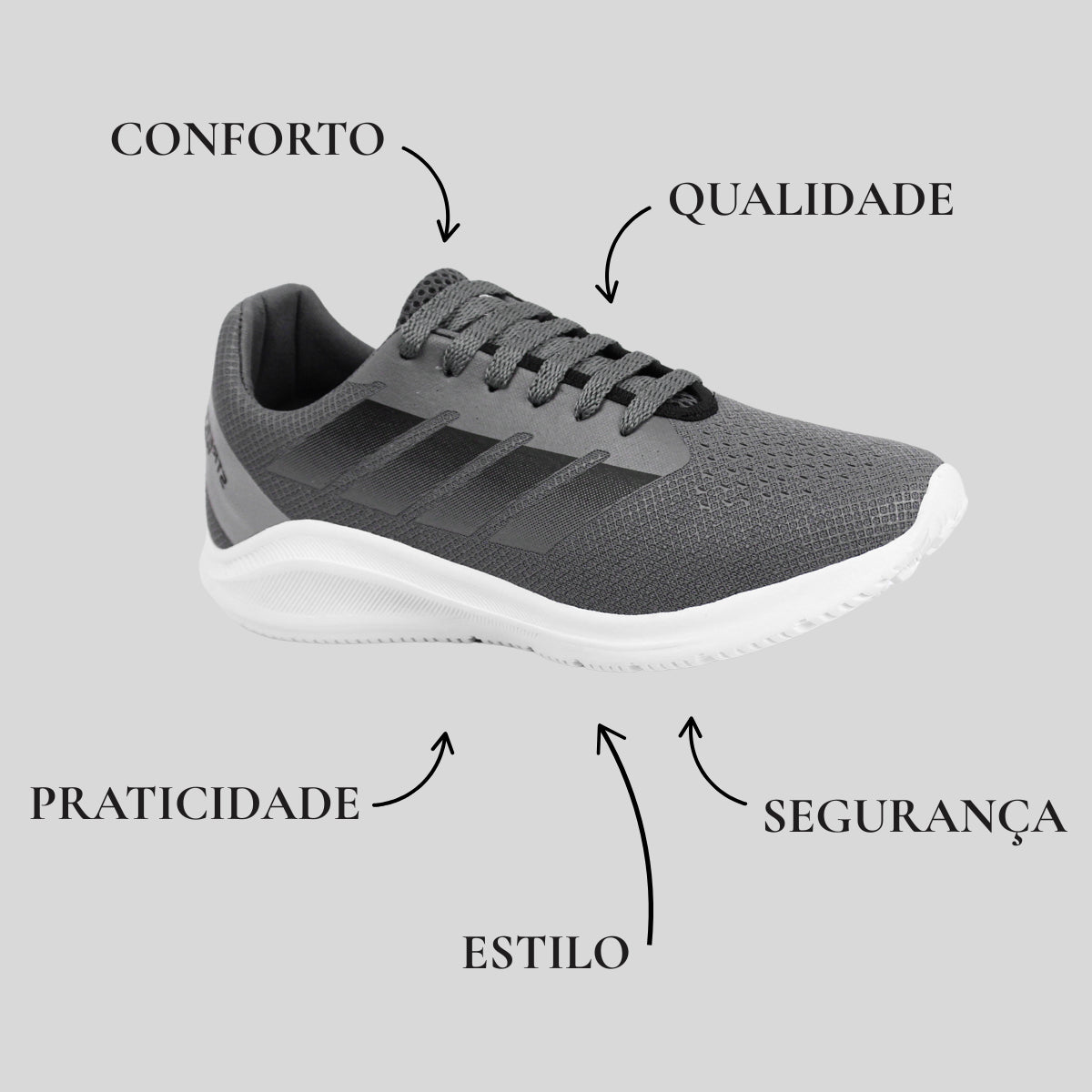 Kit Tênis Masculino + Fone Bluetooth + Relógio Inteligente