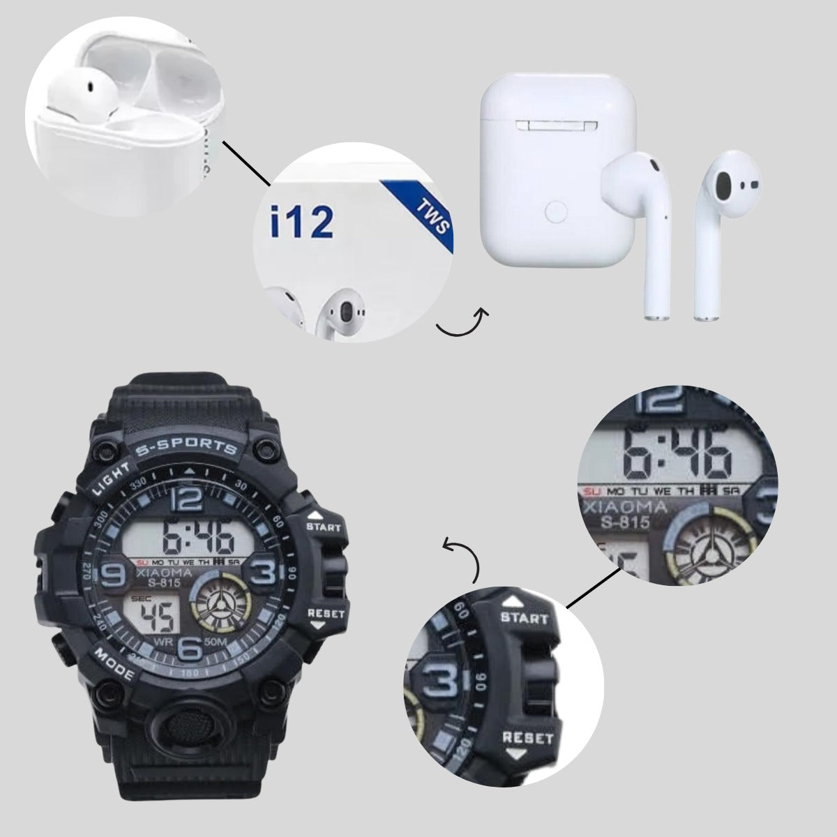 Kit Tênis Masculino Caminhada + Relógio + Fone Bluetooth