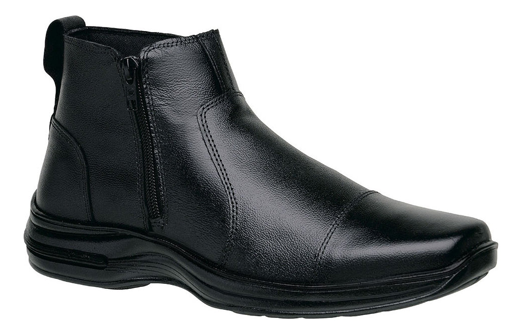 Botina Masculina Conforto Bota Couro Legítimo Leve Macia