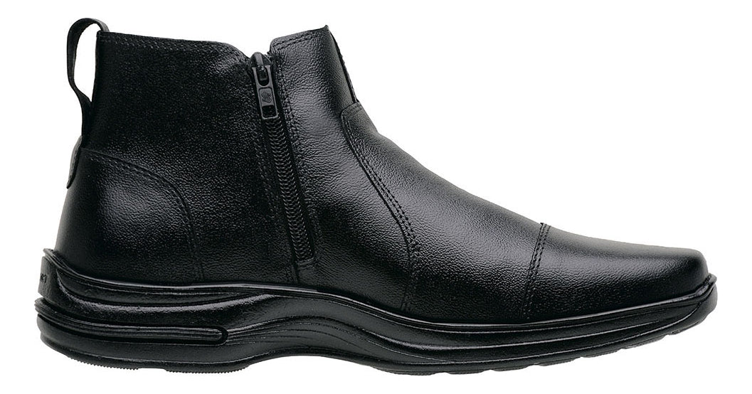 Botina Masculina Conforto Bota Couro Legítimo Leve Macia