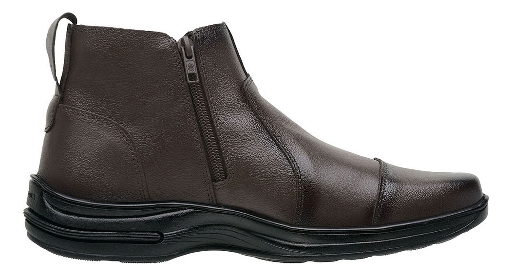 Botina Masculina Conforto Bota Couro Legítimo Leve Macia