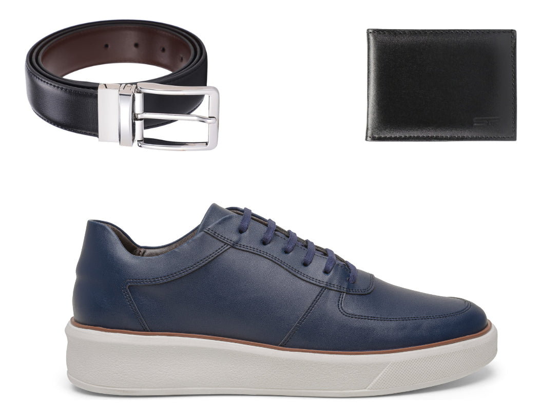 Kit Tênis Masculino Casual Moderno  + Carteira + Cinto