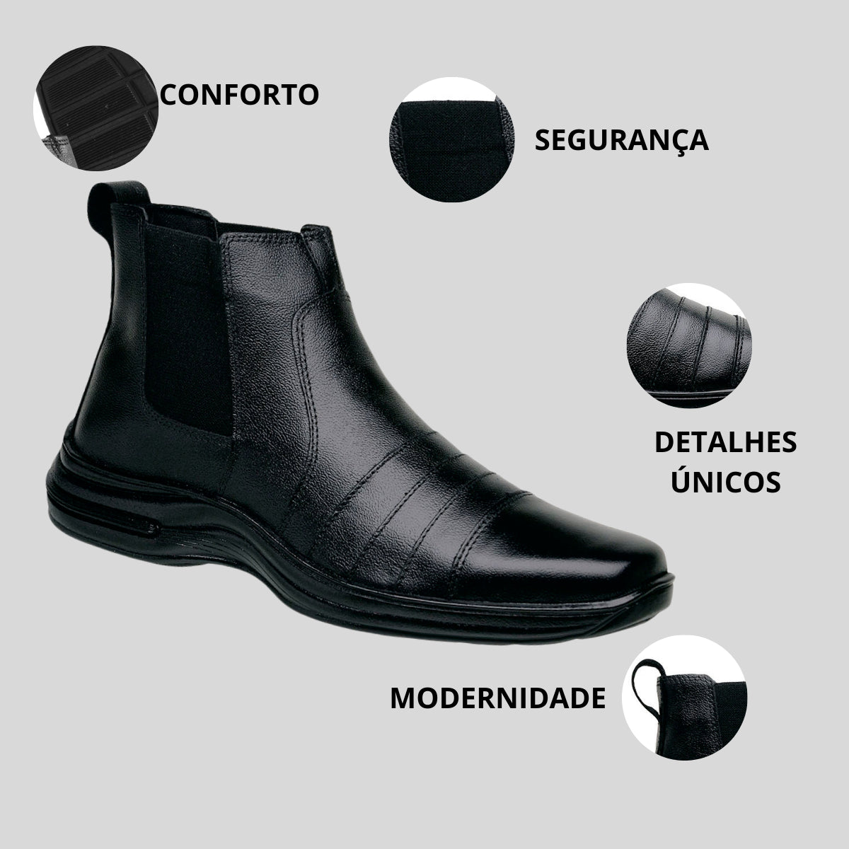 Bota Masculina Botina Casual Tradicional Trabalho Dia A Dia