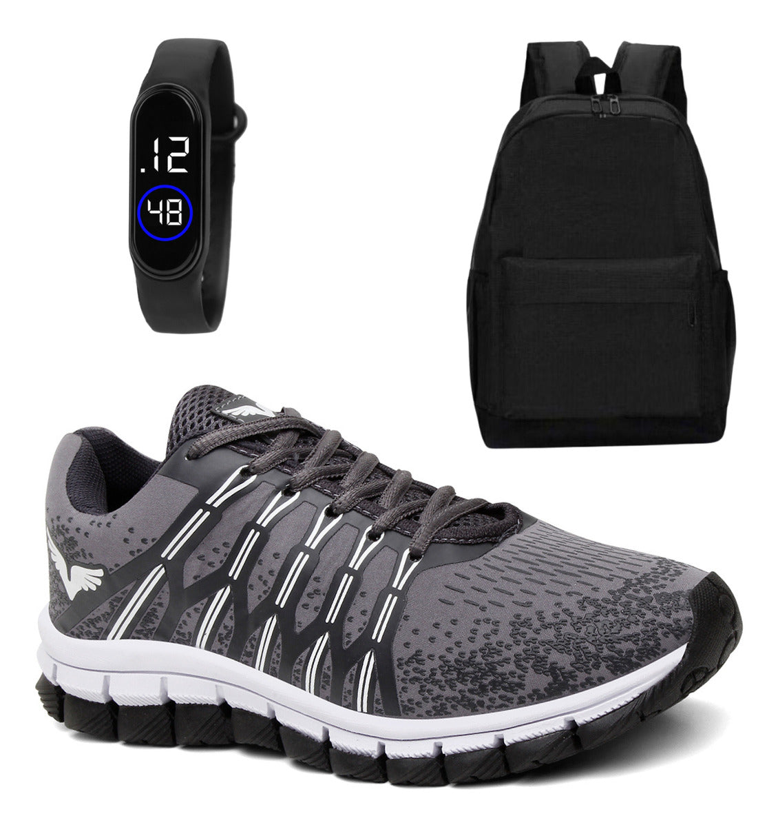 Kit Tênis Masculino + Relógio Bracelete + Mochila Versátil