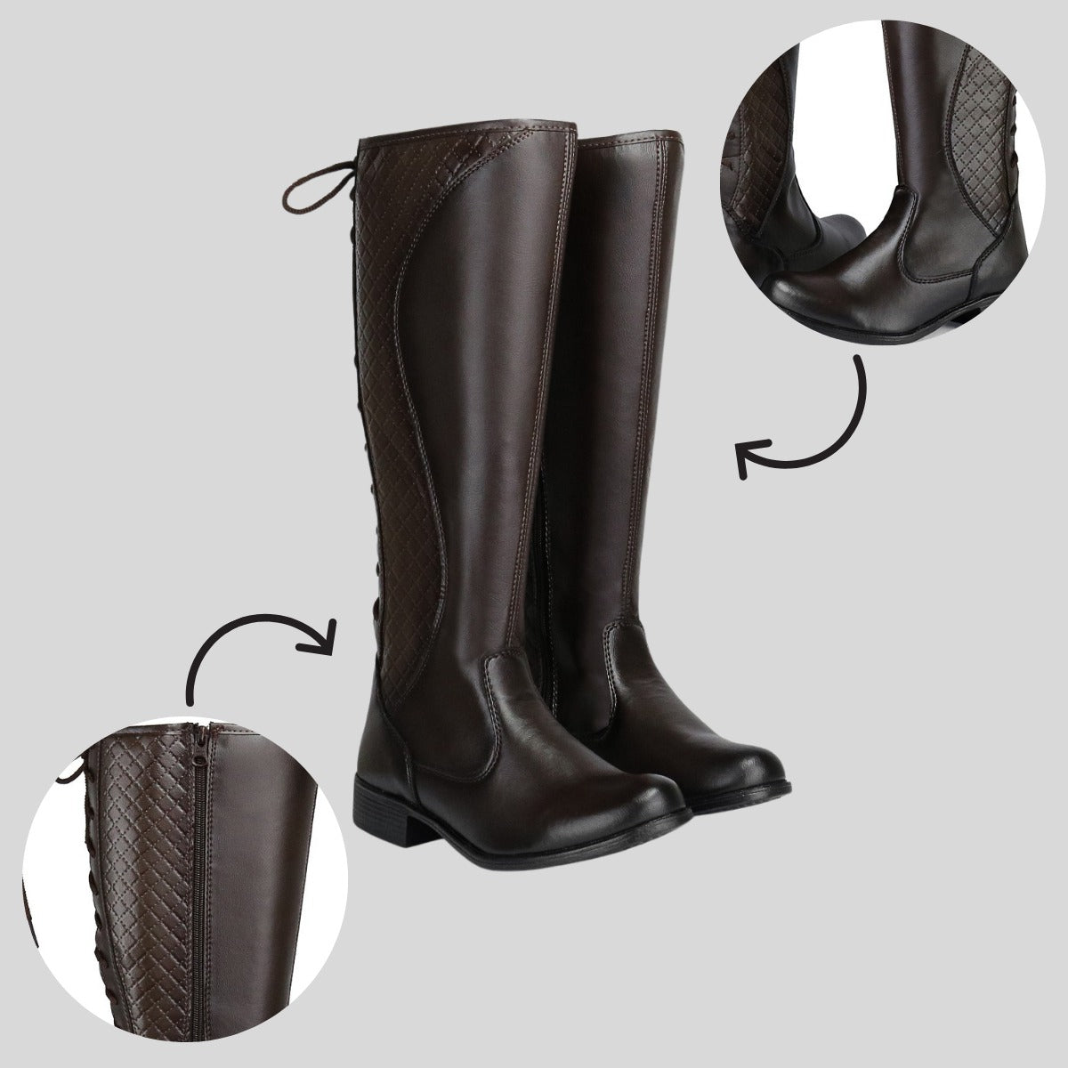 Bota Feminina Cano Longo Montaria Confortável Casual
